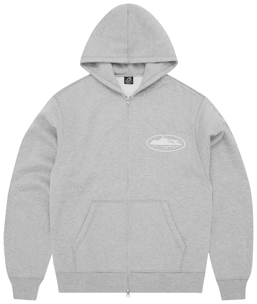 パーカー・フーディ Corteiz  Puff Print Zip Hoodie Gully Gray Corteiz Island Puff Print Full Set Gully Grey | Corteiz