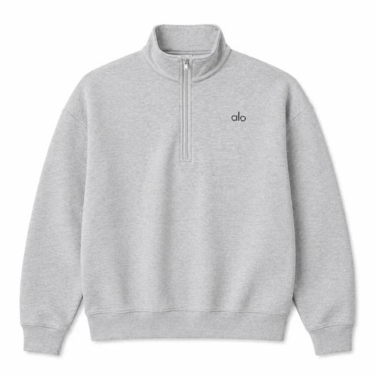 Alo Accolade Quarter Zip Pullover Heather Grey – Flip Supply