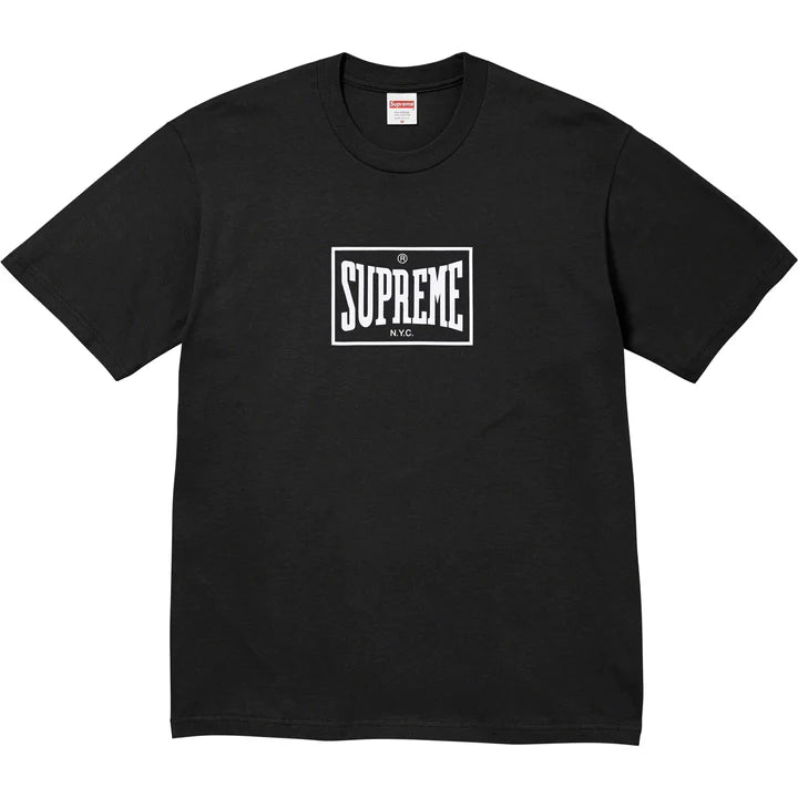 Plain black supreme shirt online