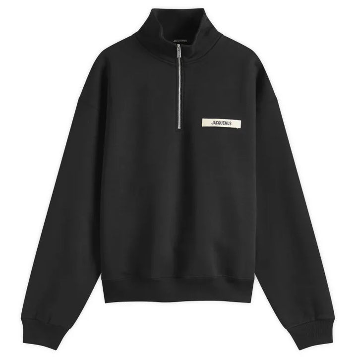 Jacquemus Quarter Zip Gros Grain Black