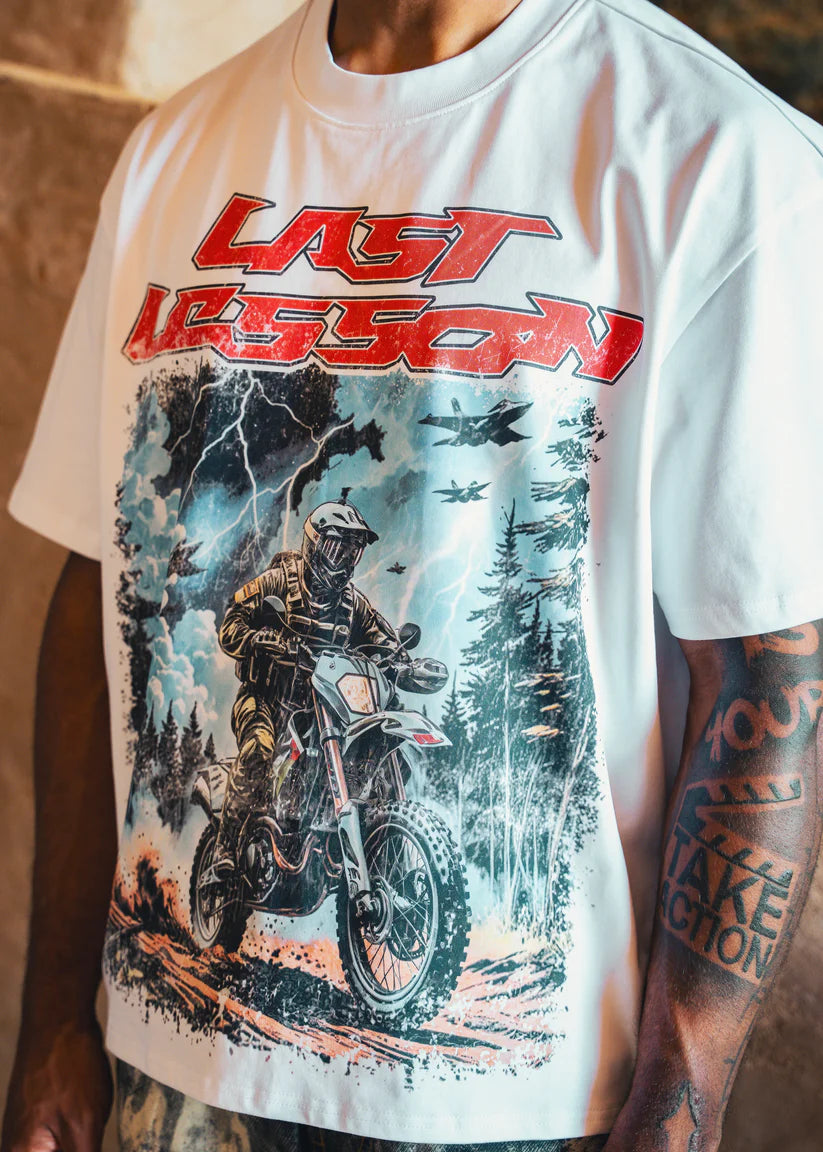 Last Lesson Track T Shirt White