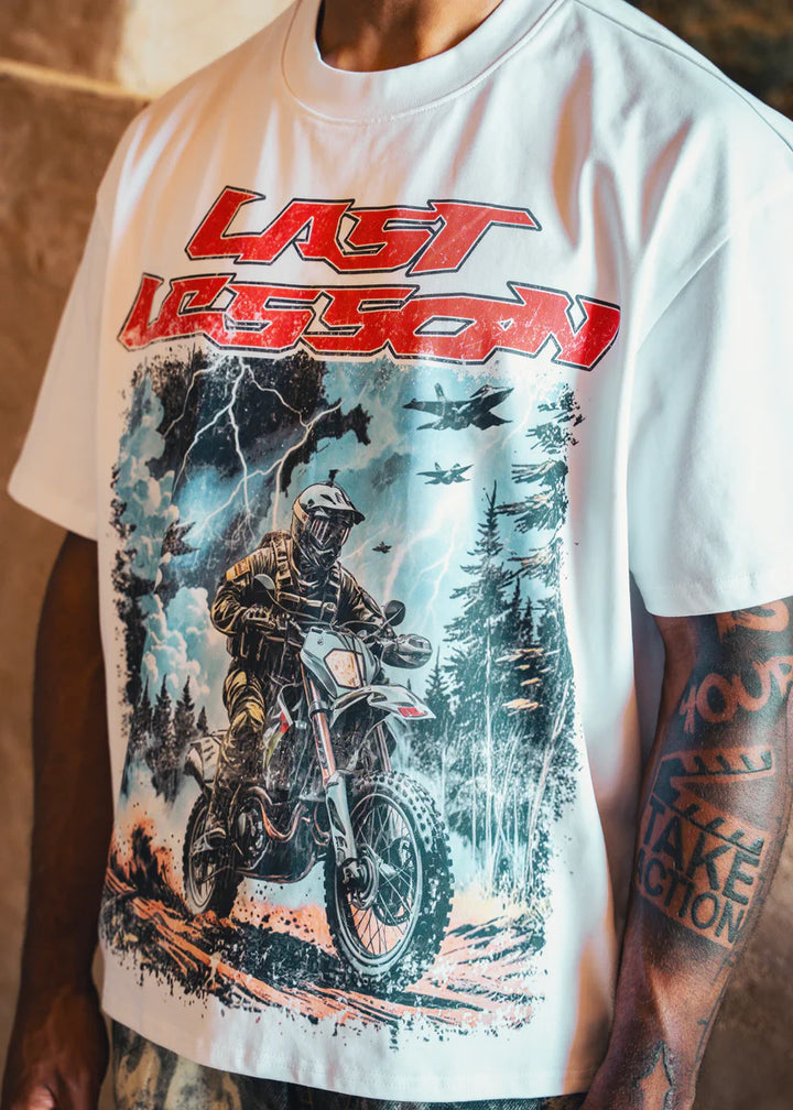 Last Lesson Track T Shirt White