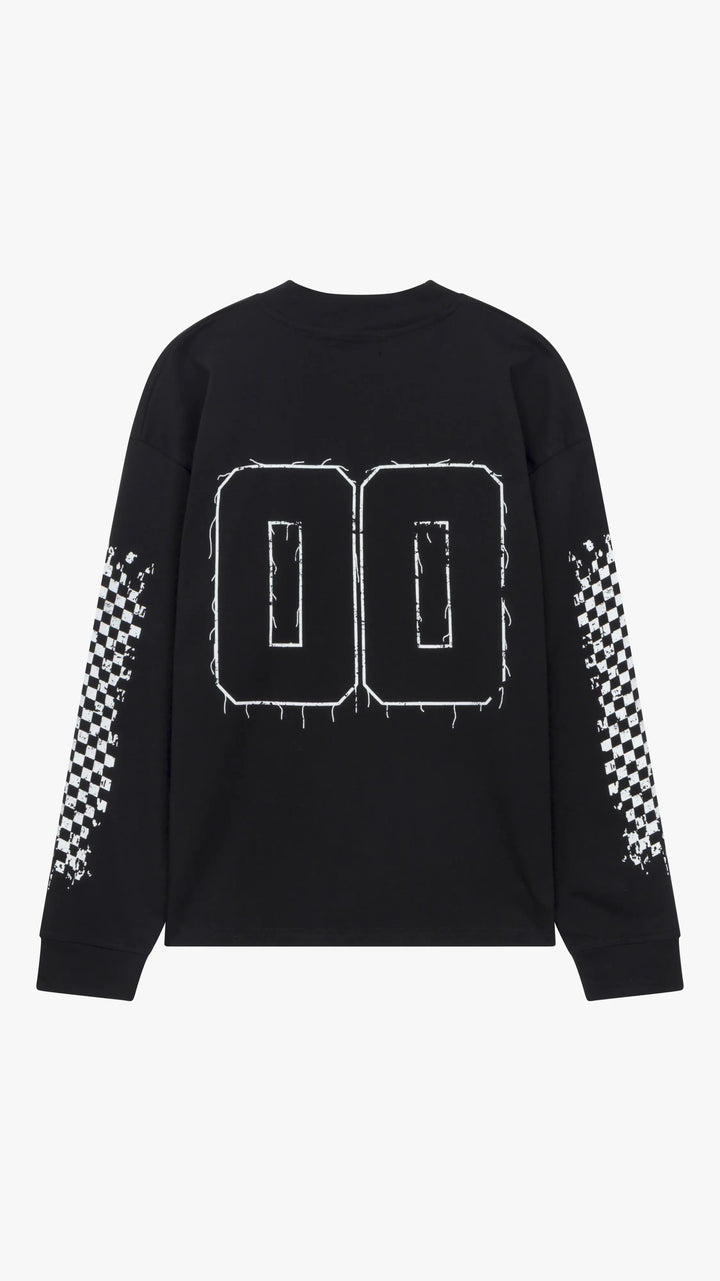 SIARR Chequered Long Sleeve T Shirt Black