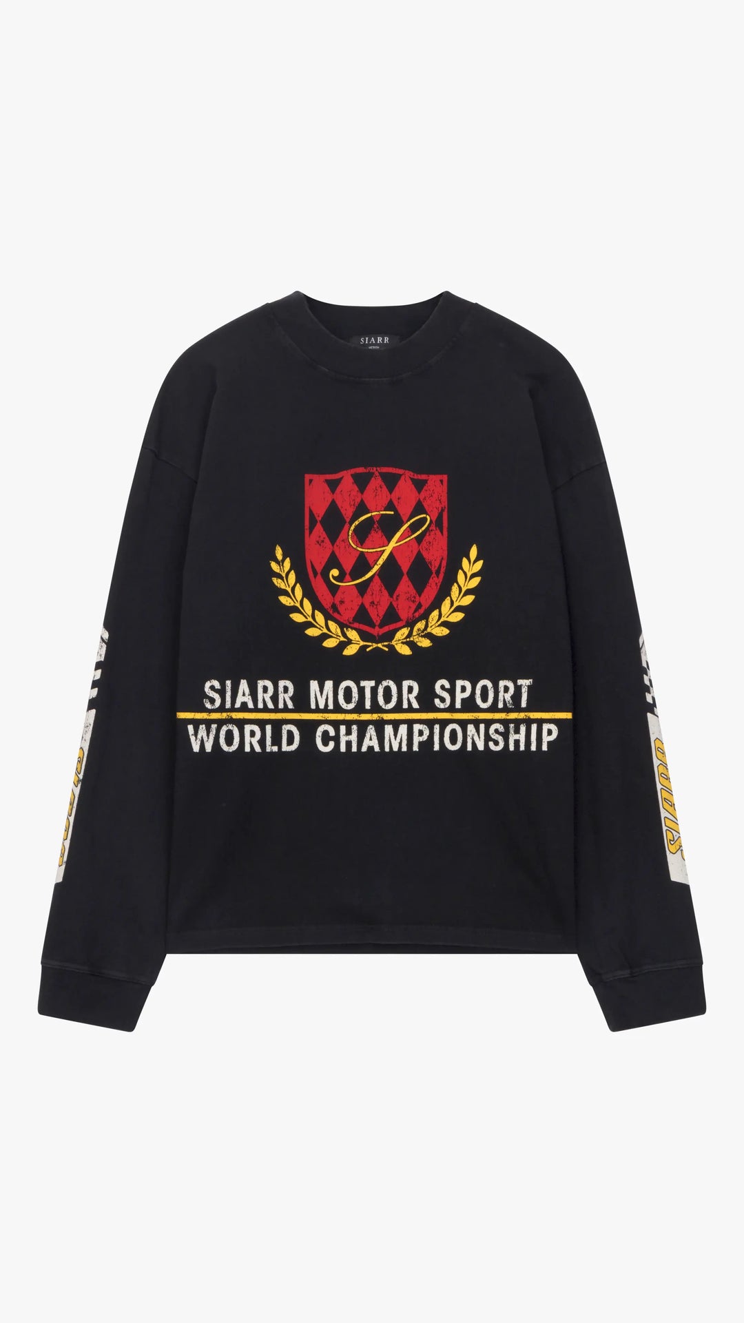 SIARR Motor Sport Long Sleeve T Shirt Washed Black