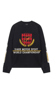 SIARR Motor Sport Long Sleeve T Shirt Washed Black