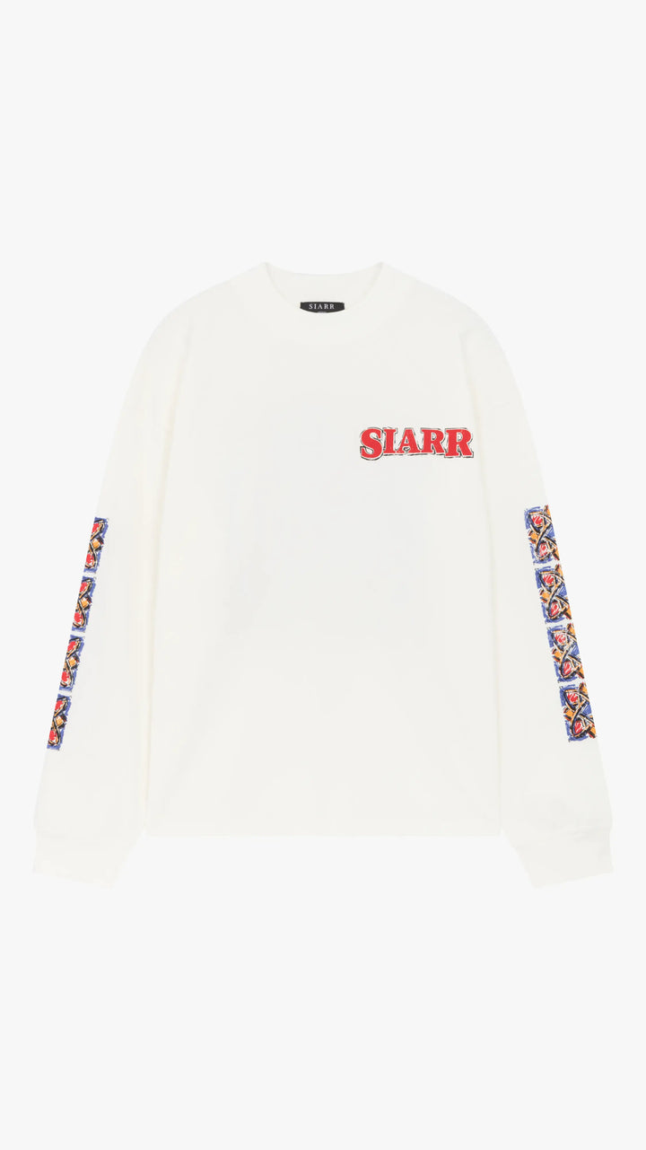 SIARR Floral Long Sleeve T Shirt Off White