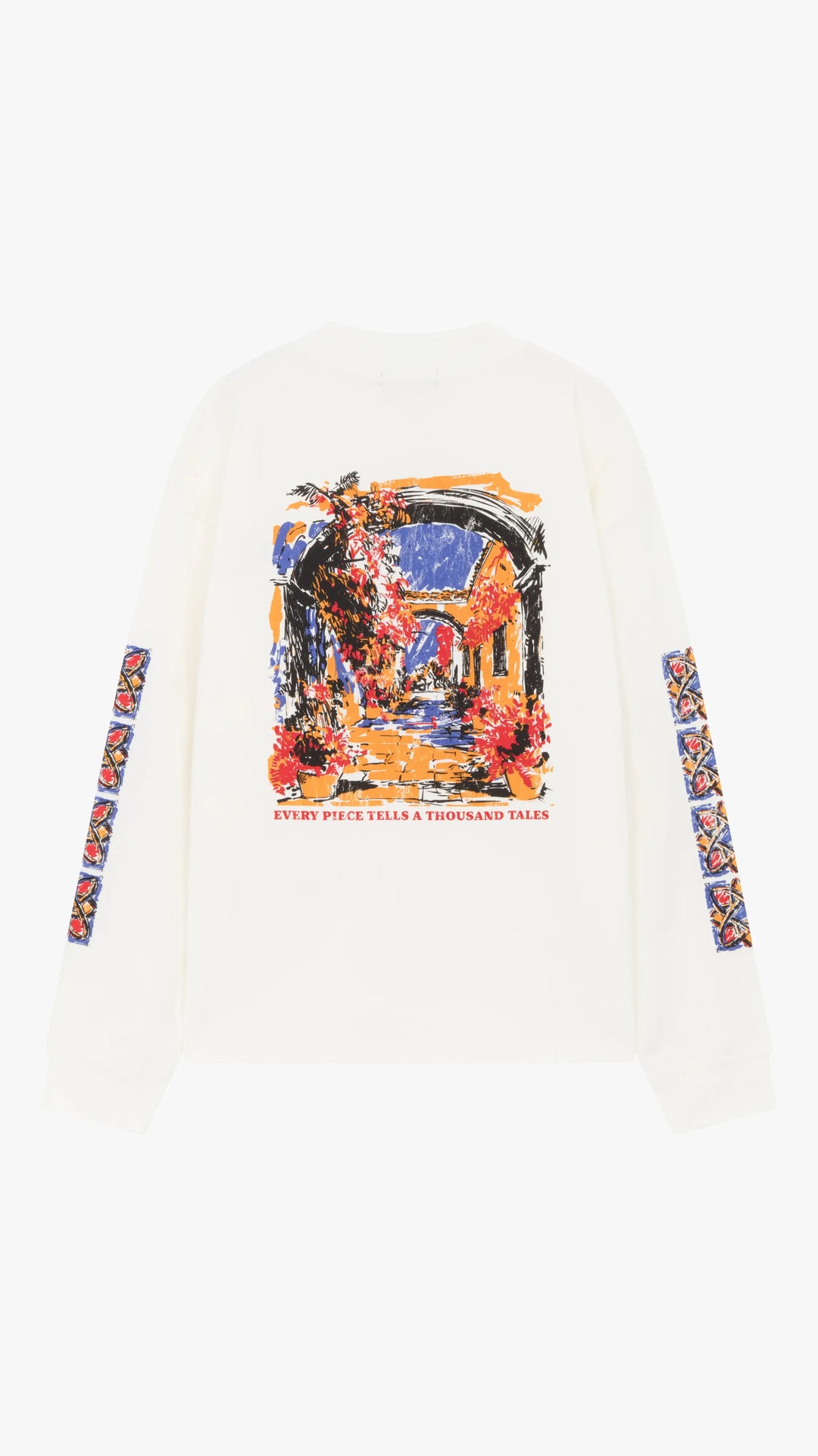 SIARR Floral Long Sleeve T Shirt Off White