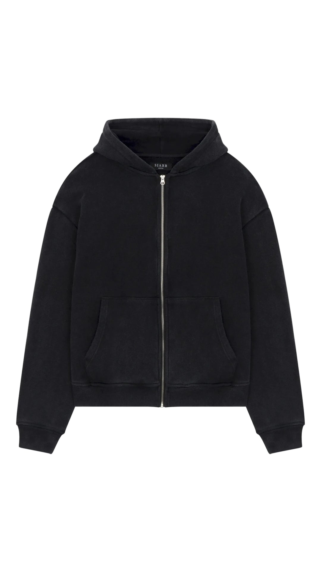 SIARR Washed Zip Through Hoodie Washed Back
