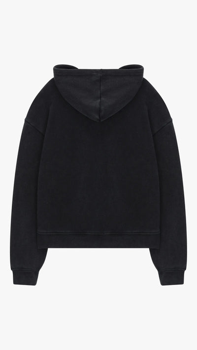 SIARR Washed Zip Through Hoodie Washed Back
