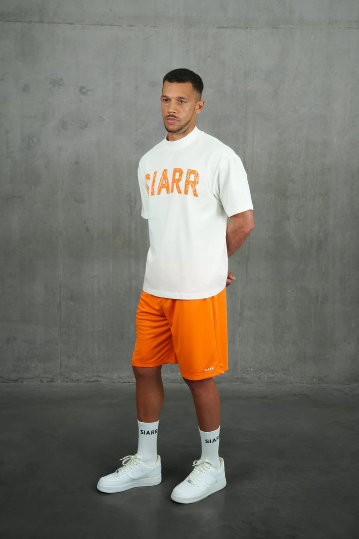 SIARR Scribble T Shirt White Orange