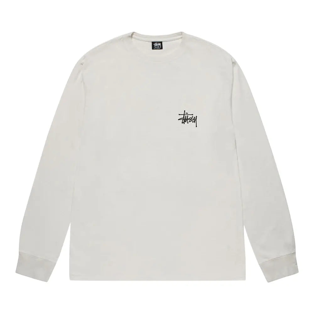 Stussy T Shirt Longsleeve Basics Pigment Dyed Natural