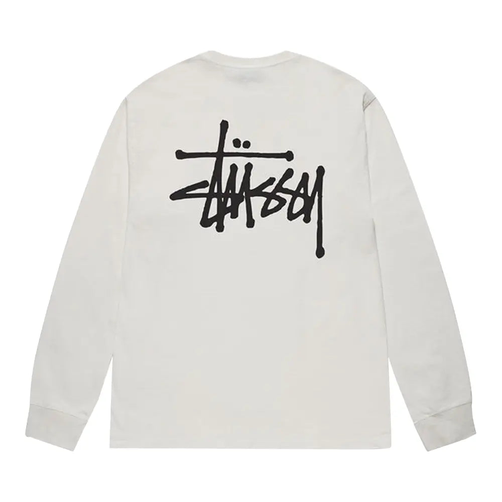 Stussy T Shirt Longsleeve Basics Pigment Dyed Natural