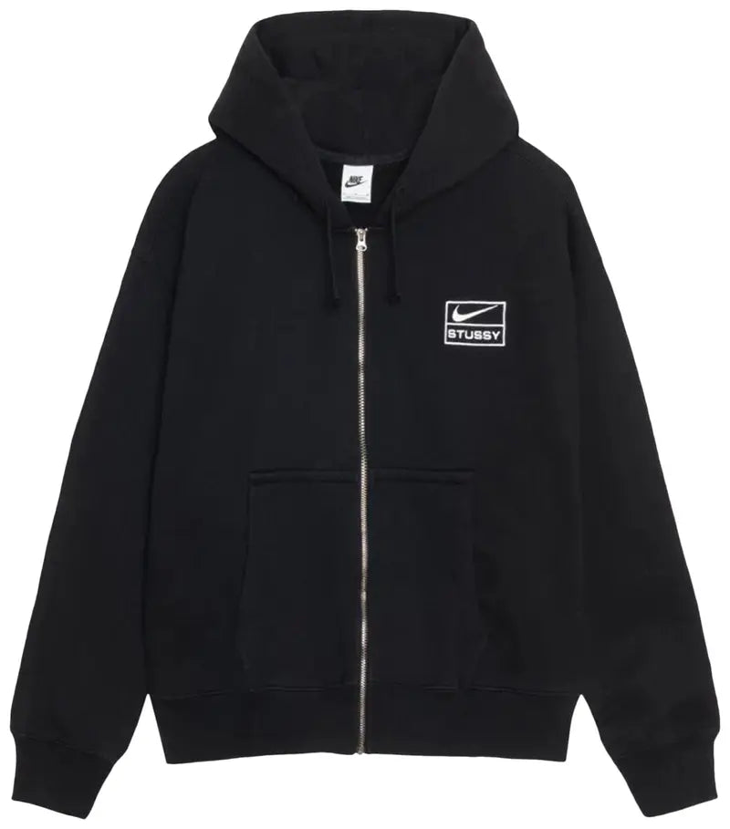 Stussy x Nike Zip Fleece Hoodie Black