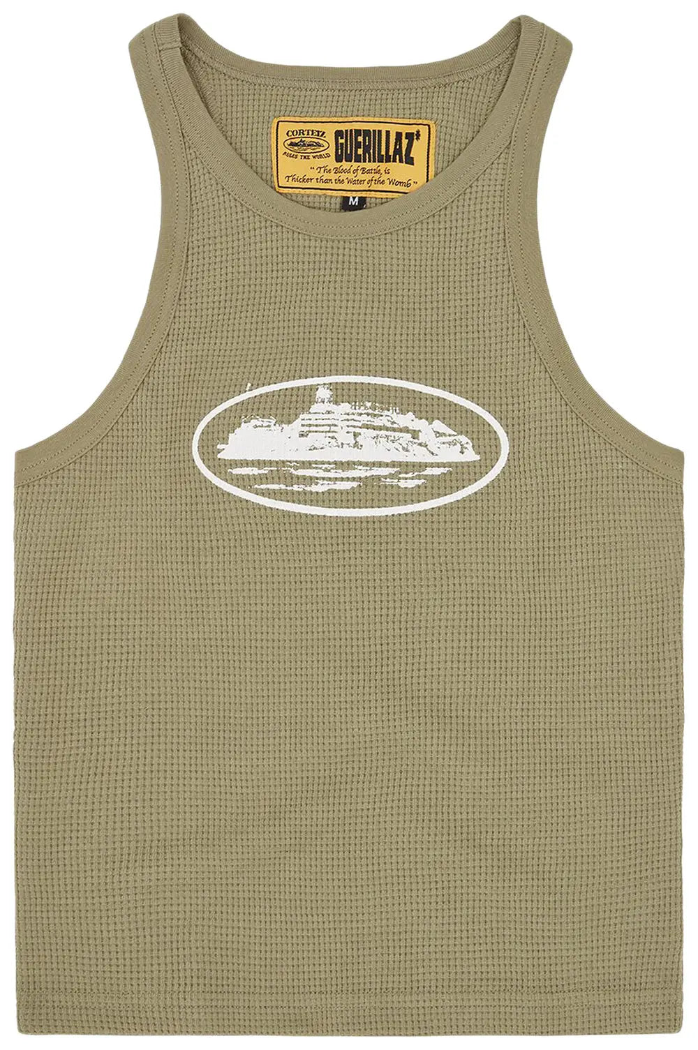 Corteiz Tank Top Alcatraz Khaki & White