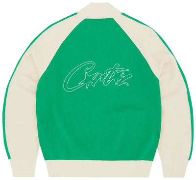 Corteiz Knit Zip Up Green & Cream