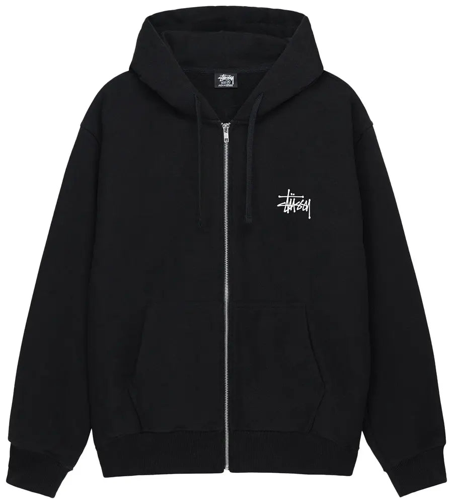 Stussy Hoodie Basics Zip Up Black