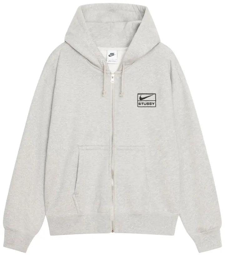 Stussy x Nike Zip Fleece Hoodie Grey Heather