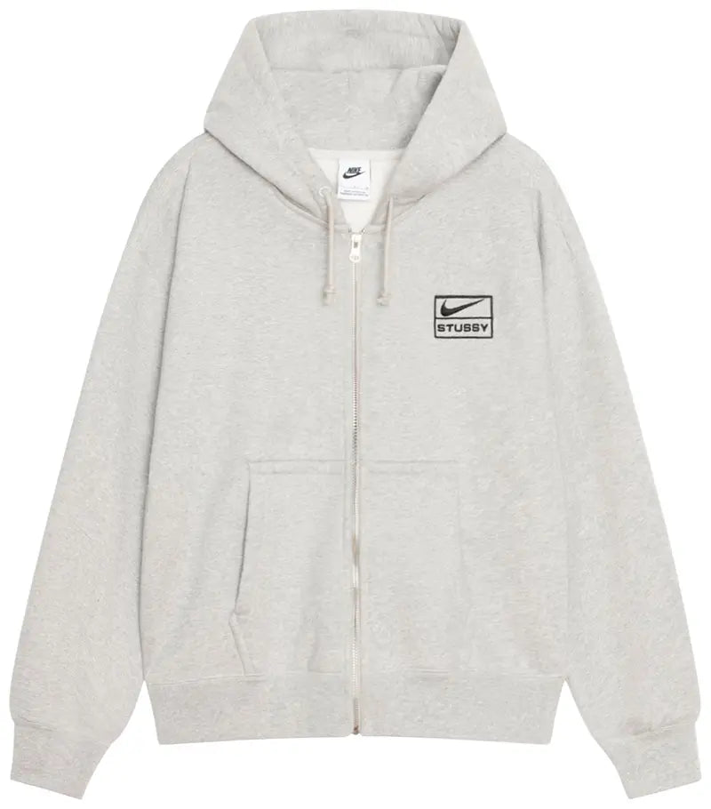Stussy x Nike Zip Fleece Hoodie Grey Heather