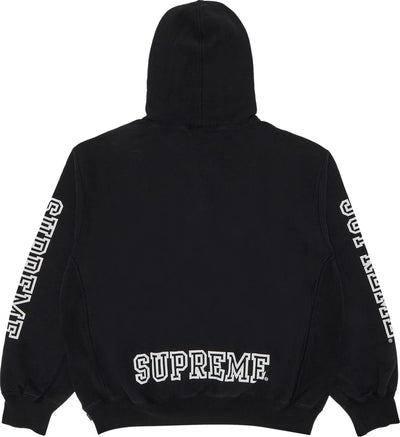 Supreme Hoodie Collegiate Sleeve Black (FW24)