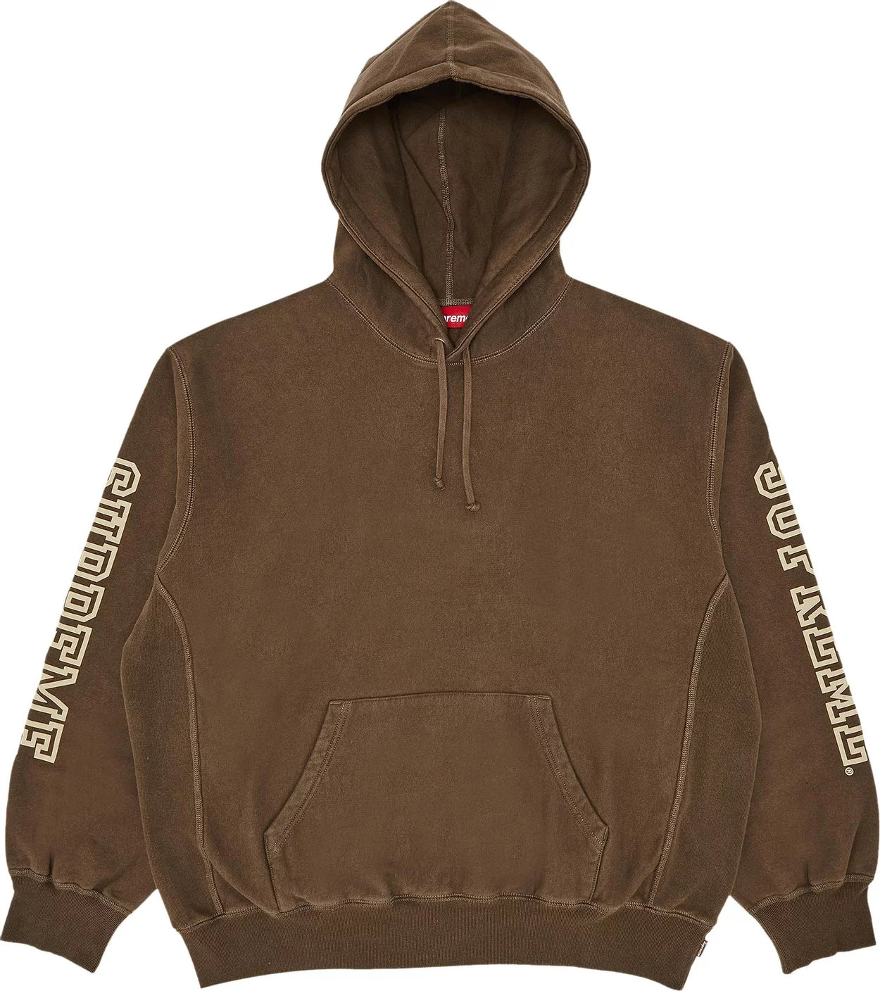 Supreme Hoodie Collegiate Sleeve Olive Brown (FW24)