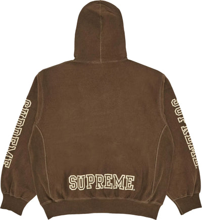 Supreme Hoodie Collegiate Sleeve Olive Brown (FW24)