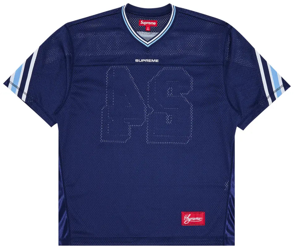 Supreme Football Jersey Jacquard Rib Navy
