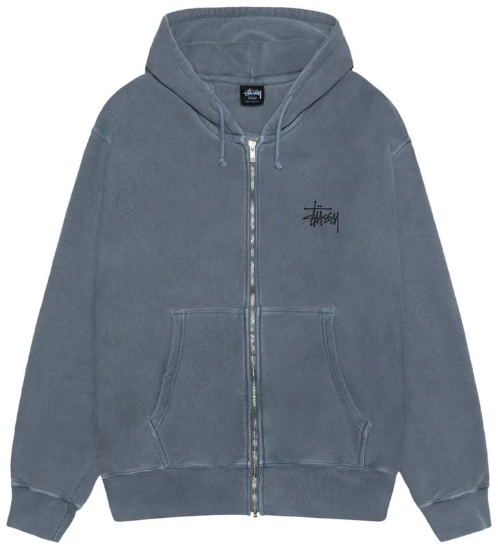 Stussy Hoodie Basics Zip Up Pigment Dyed Navy