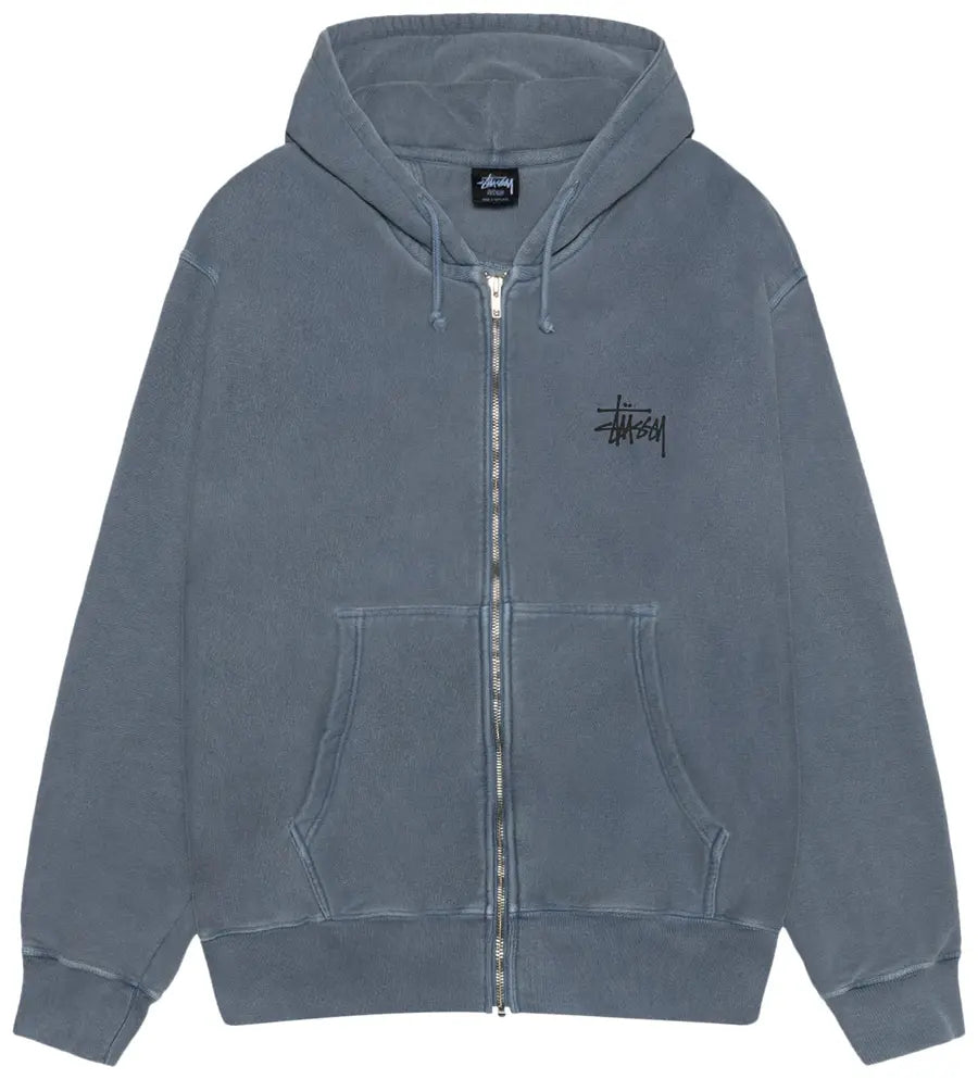 Stussy Hoodie Basics Zip Up Pigment Dyed Navy