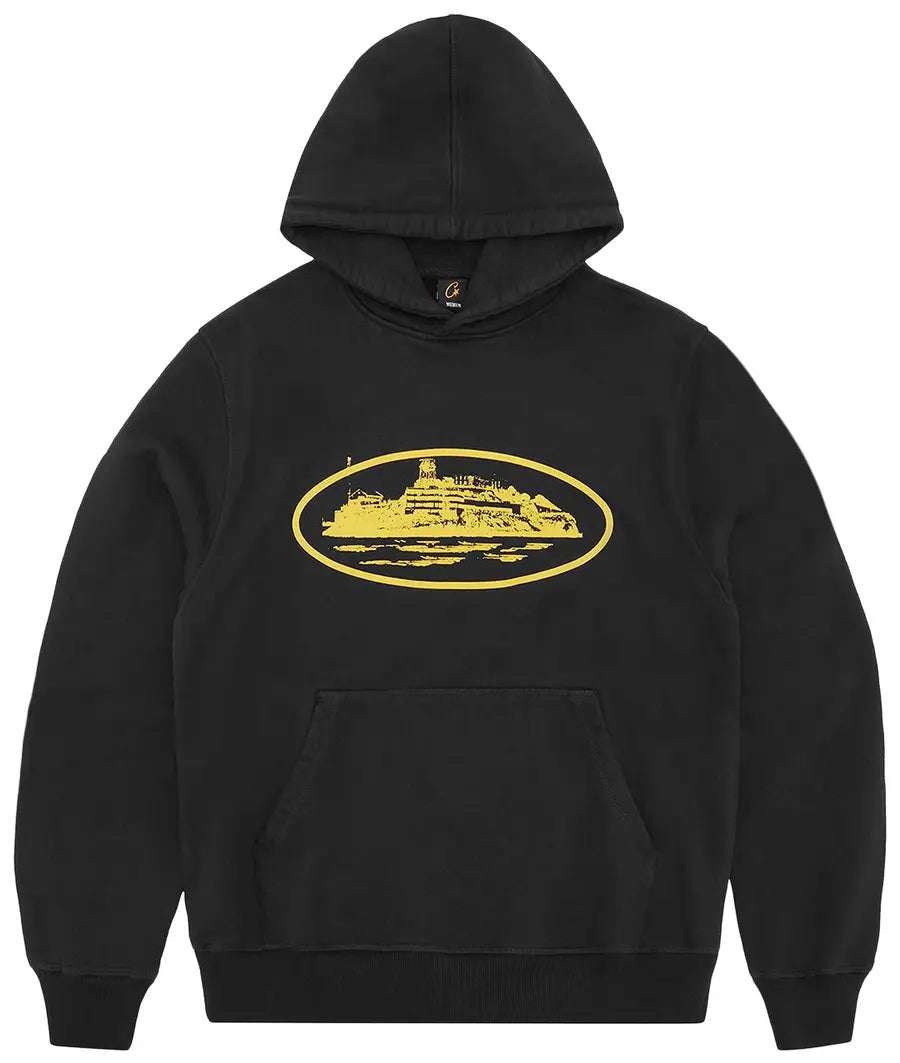 Corteiz Hoodie Alcatraz Black & Yellow
