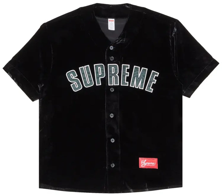 Supreme Velvet Baseball Jersey Black