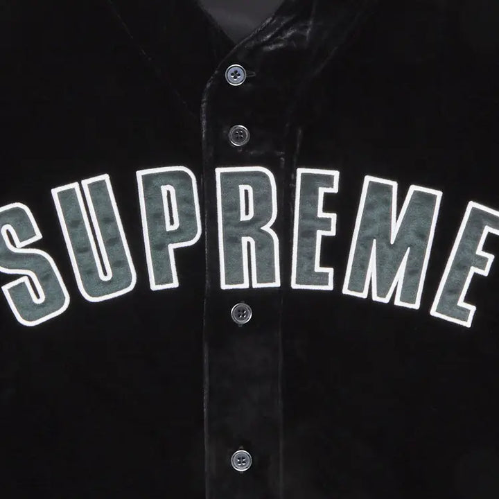 Supreme Velvet Baseball Jersey Black