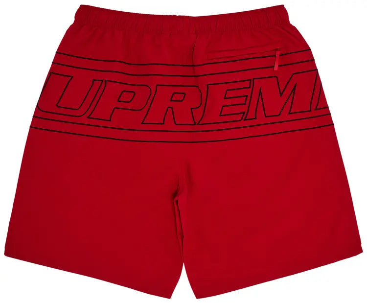 Supreme Shorts Big Logo Nylon Red