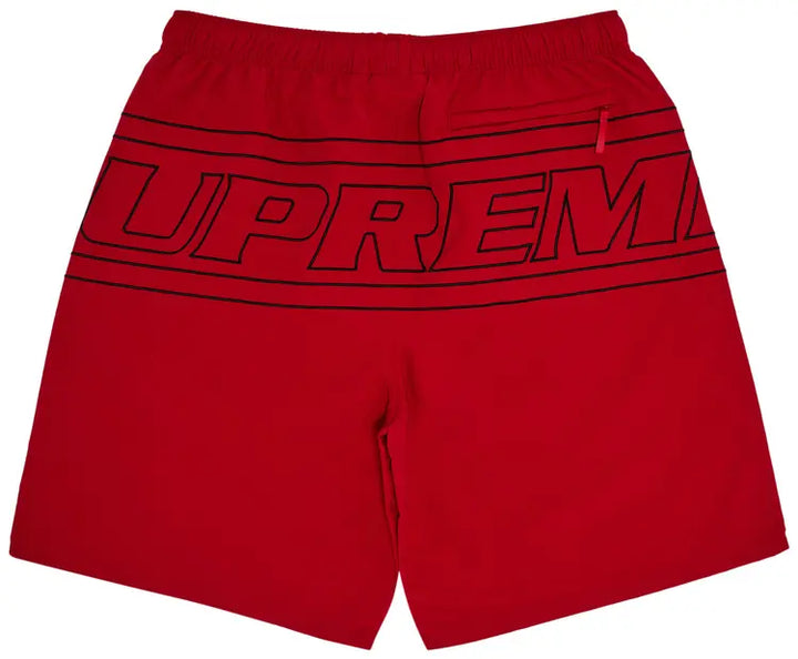 Supreme Shorts Big Logo Nylon Red