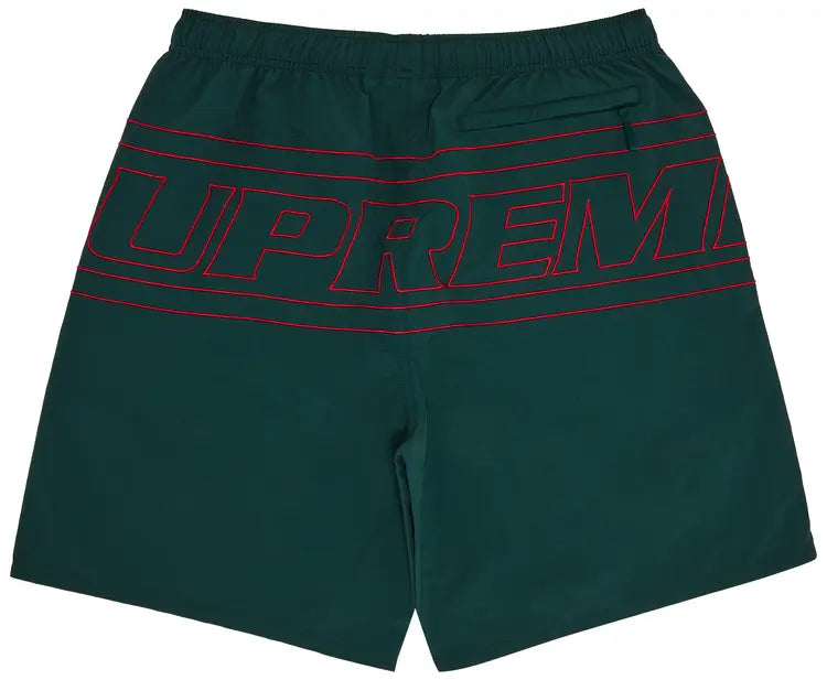 Supreme Shorts Big Logo Nylon Green