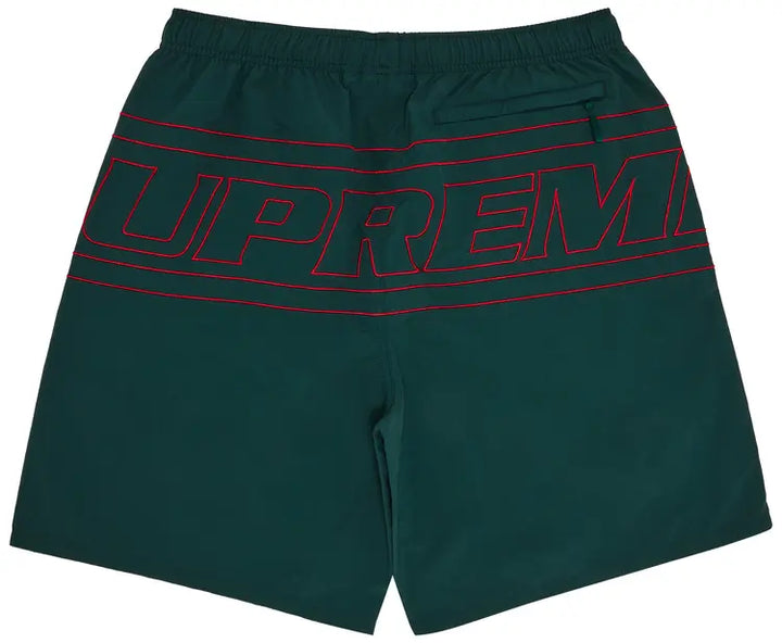 Supreme Shorts Big Logo Nylon Green