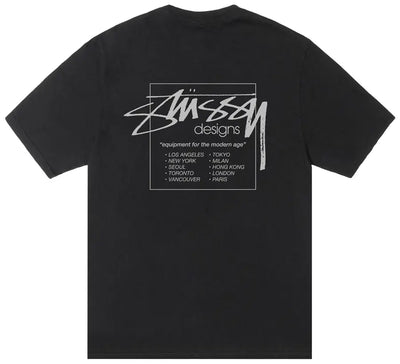 Stussy T Shirt Modern Age Pigment Dyed Natural Black