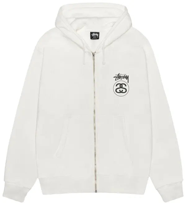 Stussy Hoodie Zip Up Sock Link Pigment Dyed Natural