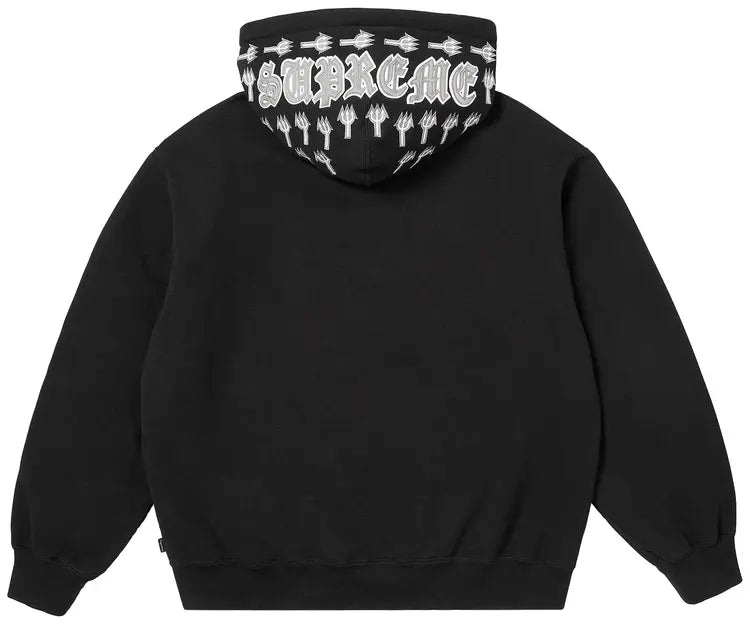 Supreme Zip Up Hoodie League Champs Black