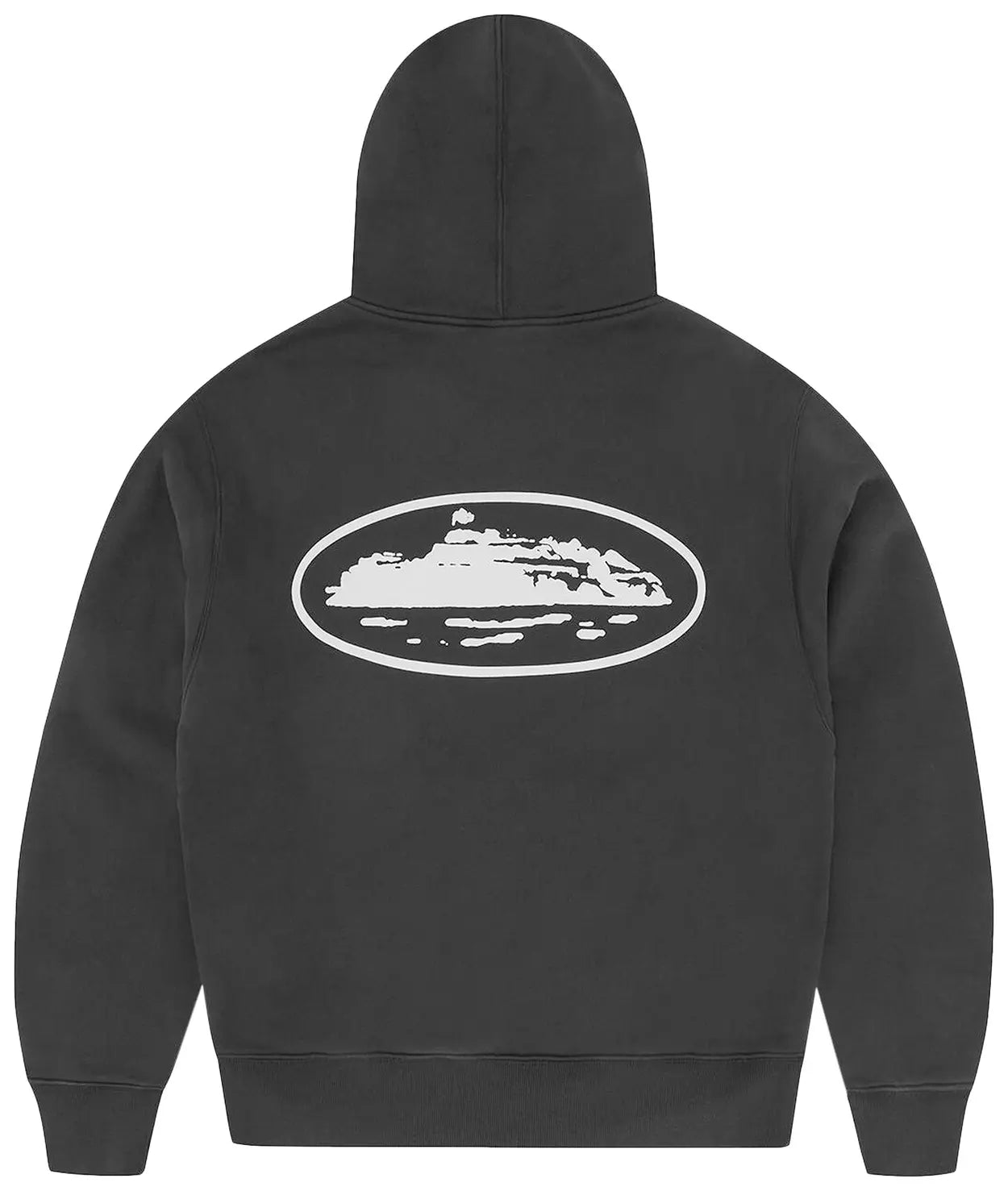 Corteiz Hoodie Zip Up Og Island Puff Print Black