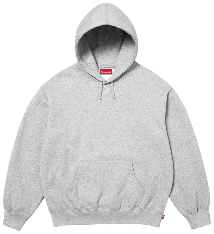 Supreme Hoodie Satin Appliqué Heather Grey