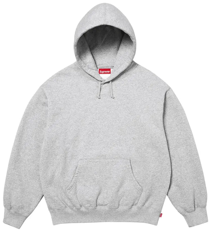 Supreme Hoodie Satin Appliqué Heather Grey