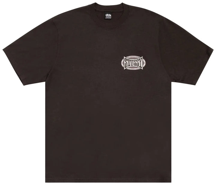 Stussy T Shirt Champion Oval Pigmented Faded Black
