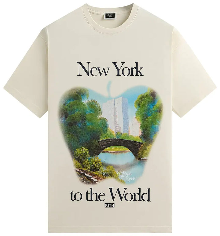 Kith x Bob Ross New York To The World T Shirt Sanddrift