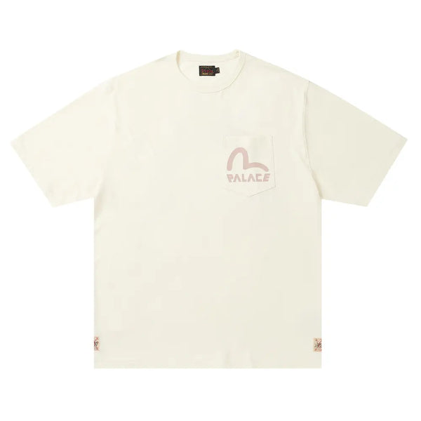 Palace x Evisu Heavy Wash T Shirt Off White – Flip Supply