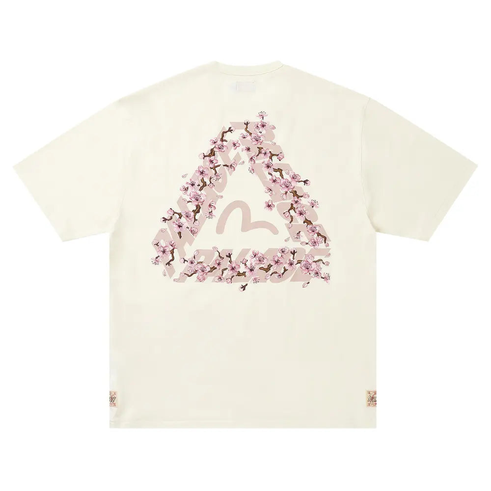 Palace x Evisu Heavy Wash T Shirt Off White