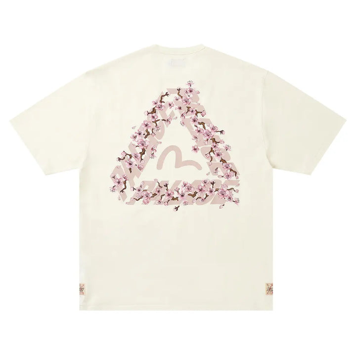Palace x Evisu Heavy Wash T Shirt Off White