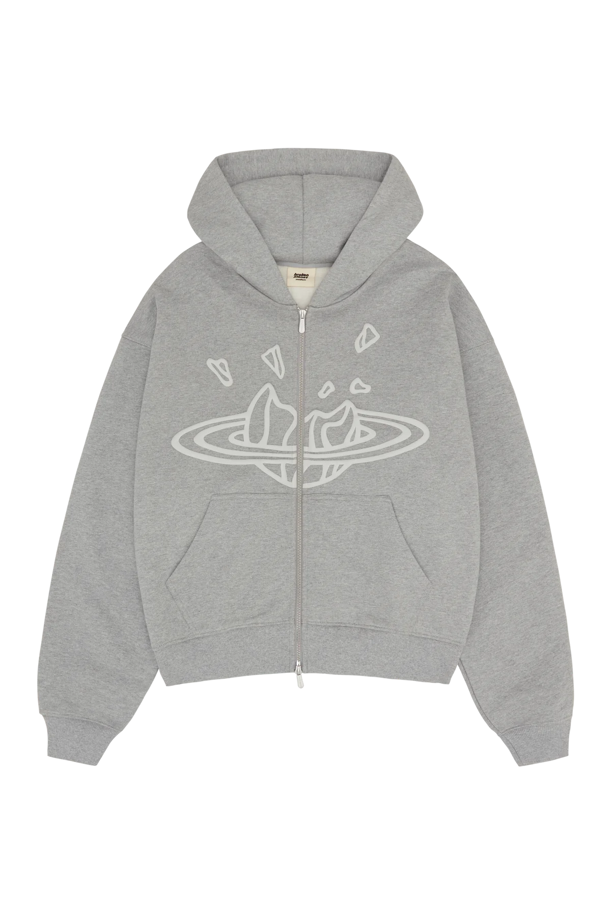 Broken Planet Market Heather Grey Zip Up Hoodie