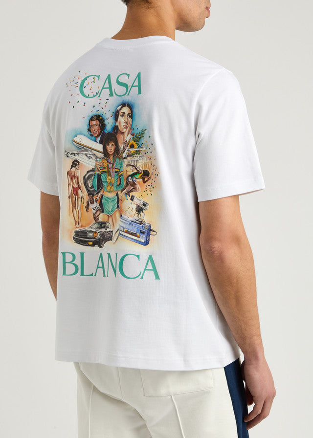 Casablanca T Shirt Celebration Du Sports White