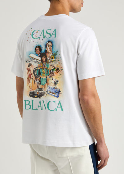 Casablanca T Shirt Celebration Du Sports White
