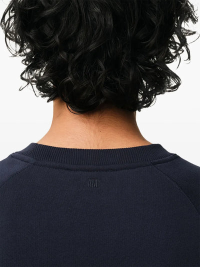 Ami Paris Sweatshirt De Coeur Patch Navy